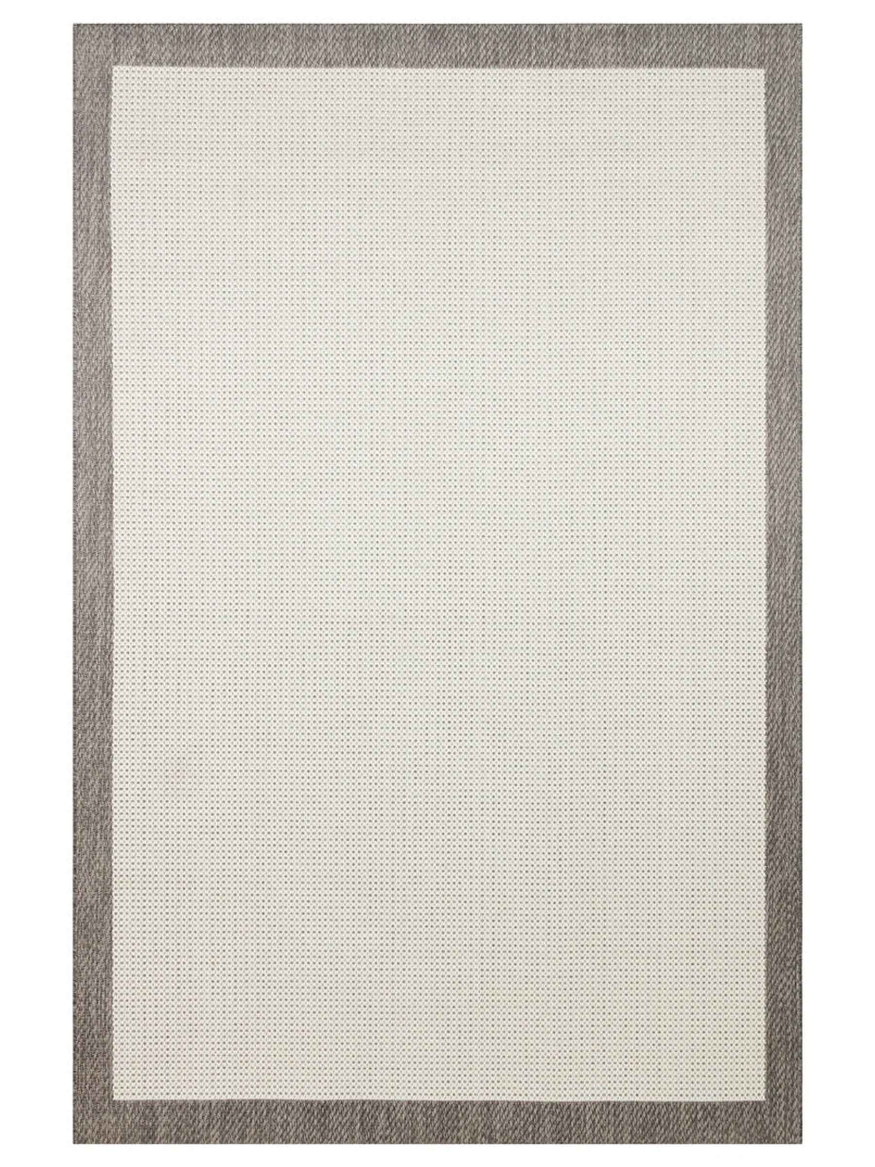 Alfa Serisi Makinede Yıkanabilir Beyaz/Gri Sisal Halı NX-10