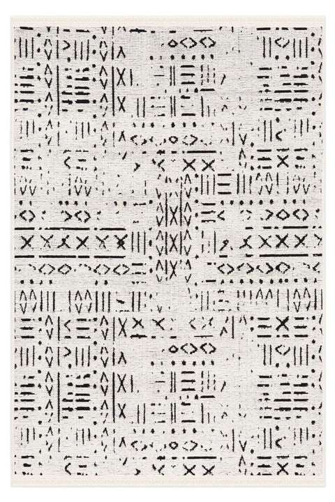 Mercan Serisi Beyaz Renk Makinede Yıkanabilir Kilim GH-8433