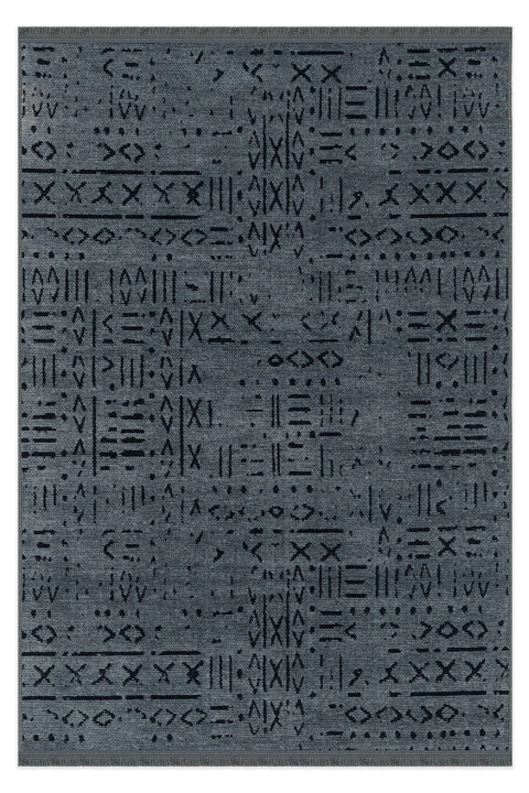Mercan Serisi Antrasit Renk Makinede Yıkanabilir Kilim GH-8431