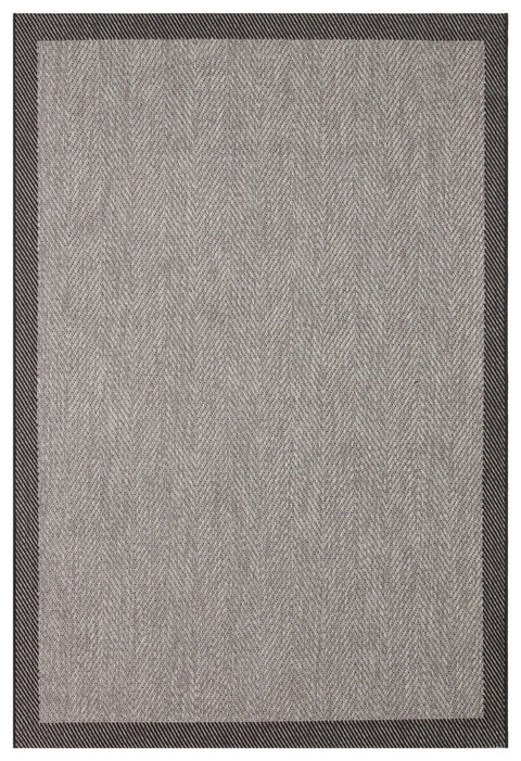 Alfa Serisi Makinede Yıkanabilir Gri/Siyah Sisal Halı NX-16