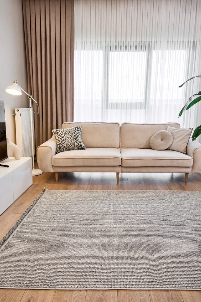 Clam Serisi Bukle Modern Gri Renk Halı NX-3008G