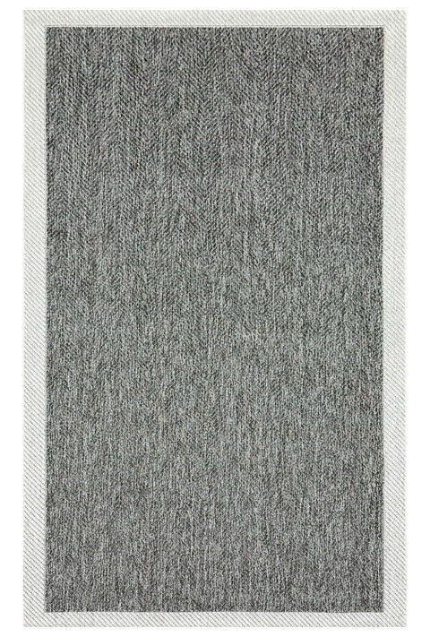 Alfa Serisi Makinede Yıkanabilir Gri/Ekru Sisal Halı NX-18