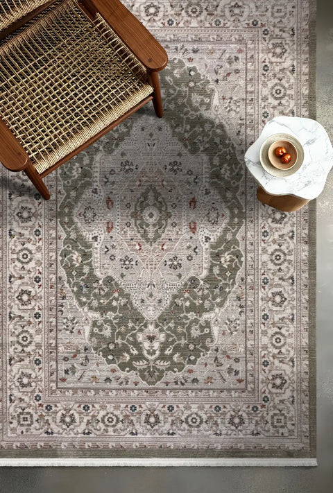 Luna Serisi Yeşil Vintage Makine Dokuma Halısı EH-4012