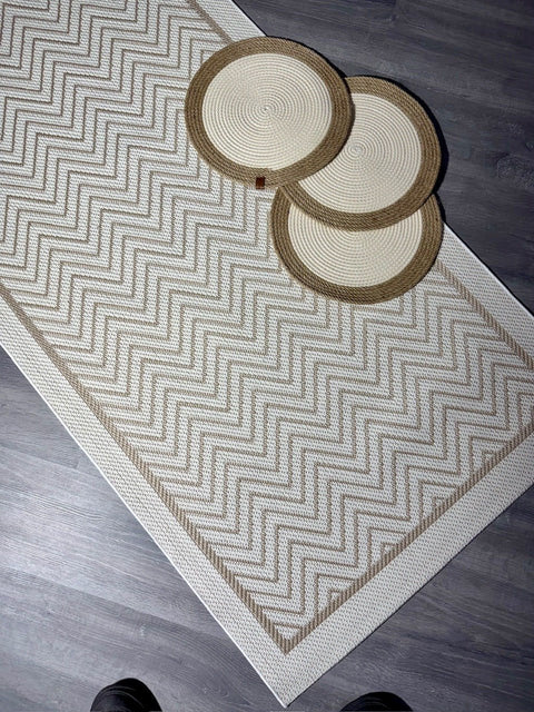 Alfa Serisi Makinede Yıkanabilir Ekru/Bej Sisal Halı NX-31