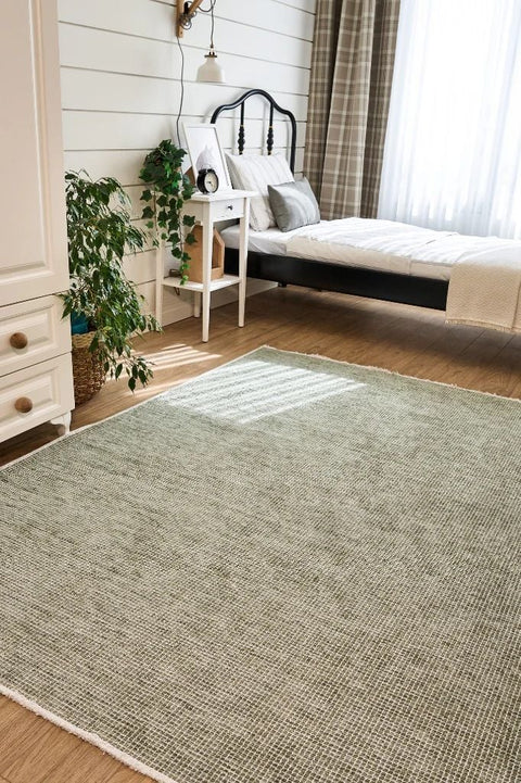 Norge Serisi Yumuşak Dokulu Yeşil Renk Yeni Nesil Halı AP-2416