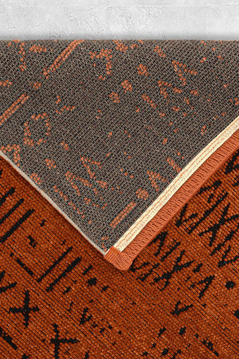 Mercan Serisi Kiremit Renk Makinede Yıkanabilir Kilim GH-8430