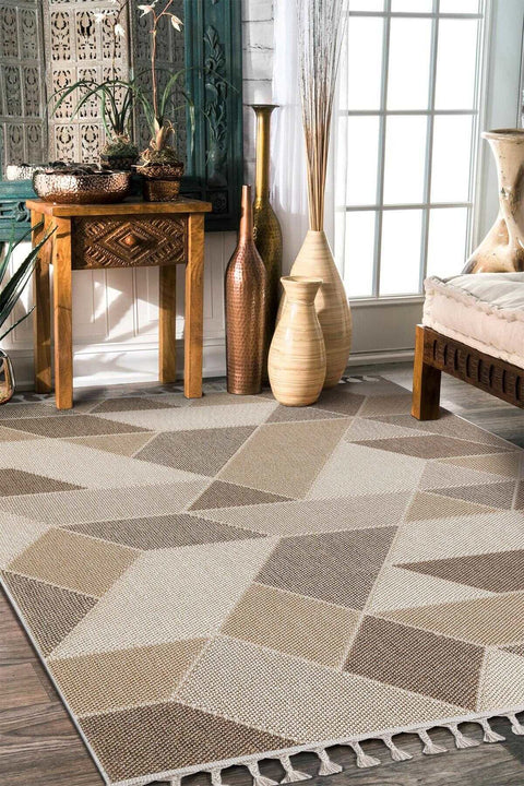 Nordic Serisi Bej Renk Kolay Temizlenebilir Modern Halı TH-75