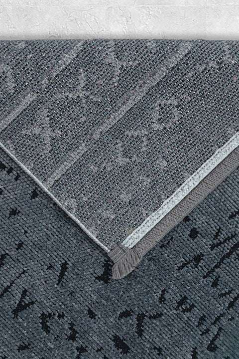 Mercan Serisi Antrasit Renk Makinede Yıkanabilir Kilim GH-8431