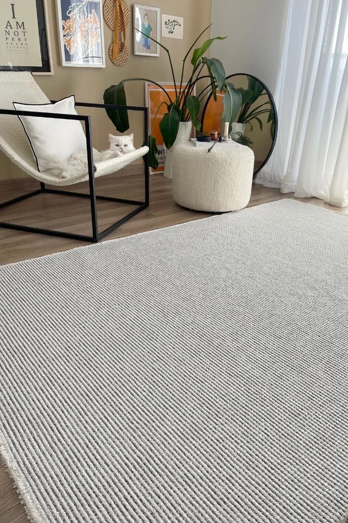 Norge Serisi Yumuşak Dokulu Gri Renk Yeni Nesil Halı AP-7411