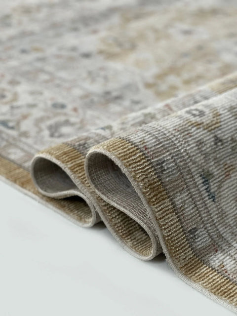 Luna Serisi Sarı Vintage Makine Dokuma Halısı EH-4014