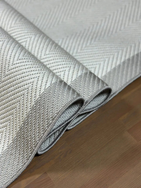 Alfa Serisi Makinede Yıkanabilir Gri/Ekru Sisal Halı NX-17