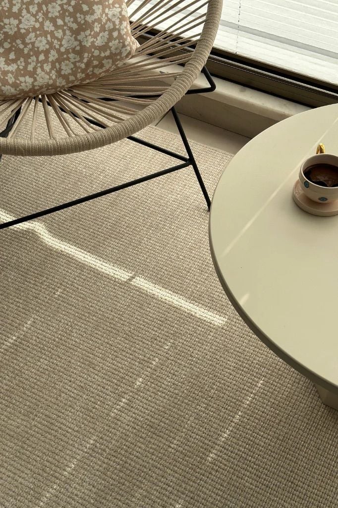 Norge Serisi Yumuşak Dokulu Krem Renk Yeni Nesil Halı AP-2411