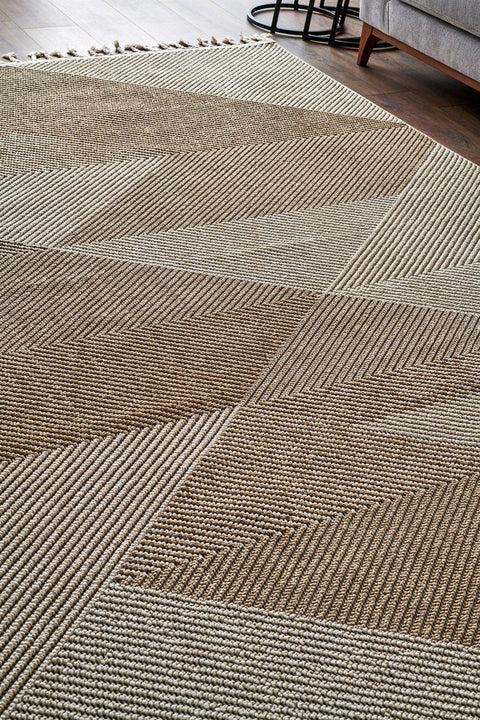 Nordic Serisi Bej Renk Kolay Temizlenebilir Modern Halı TH-86