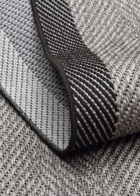 Alfa Serisi Makinede Yıkanabilir Gri/Siyah Sisal Halı NX-16