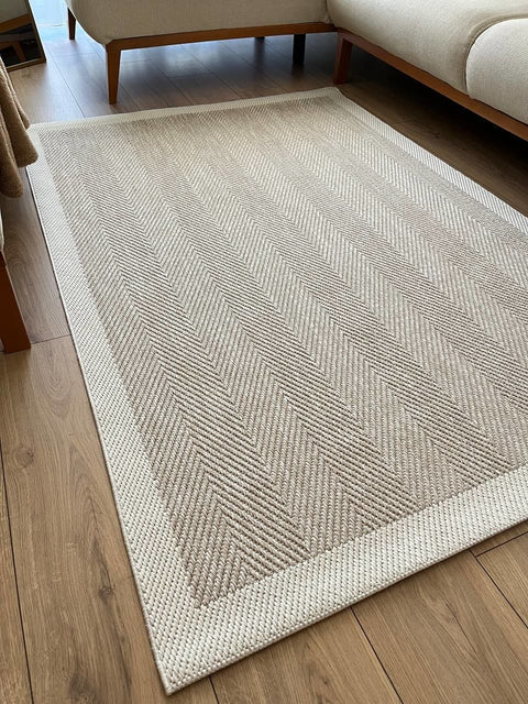 Alfa Serisi Makinede Yıkanabilir Ekru/Bej Sisal Halı NX-12