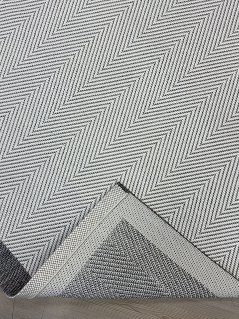 Alfa Serisi Makinede Yıkanabilir Beyaz/Gri Sisal Halı NX-11