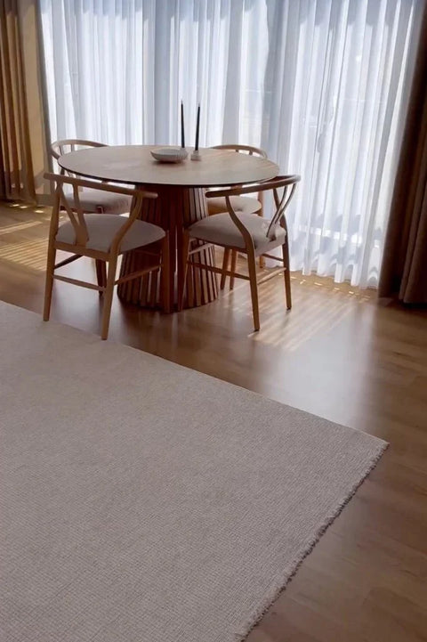 Norge Serisi Yumuşak Dokulu Krem Renk Yeni Nesil Halı AP-2411