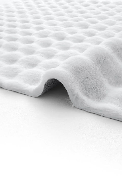 Cloud Serisi Makinede Yıkanabilir Yüksek Kalite Beyaz Peluş Halı NX-113