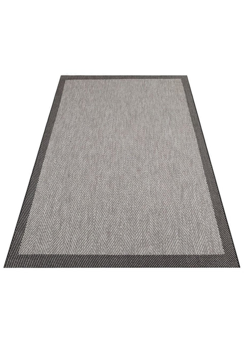 Alfa Serisi Makinede Yıkanabilir Gri/Siyah Sisal Halı NX-16