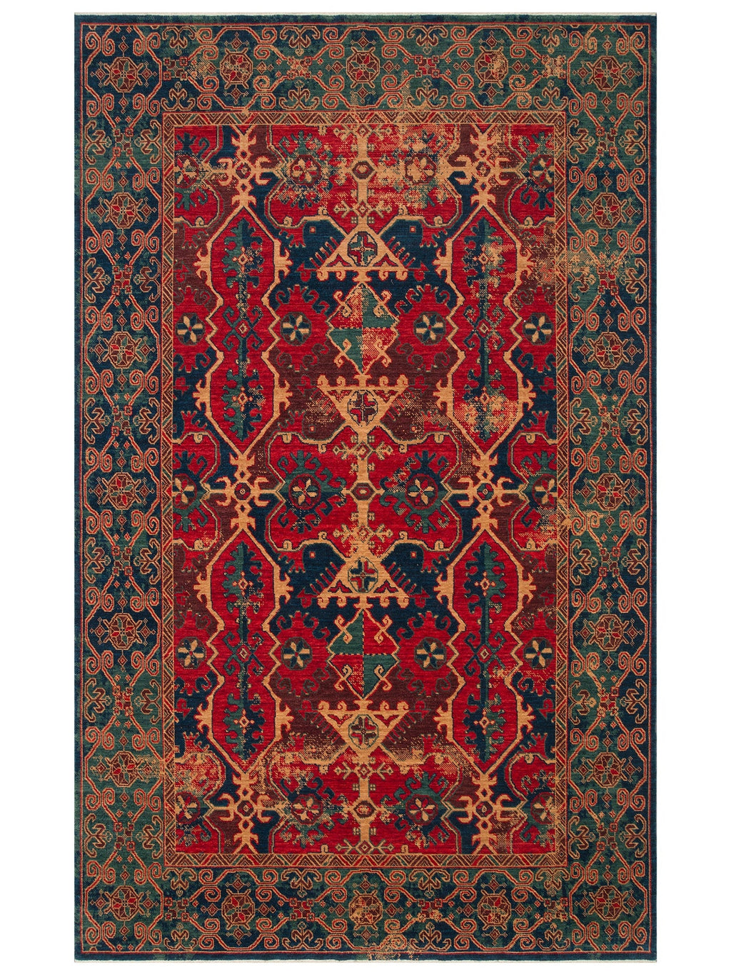 Göbeklitepe Serisi Anadolu Motiflerine Sahip %100 Yeni Zelanda Yünü ile Üretilen El Emeği Kara Tezgah Halı 01NAVRD