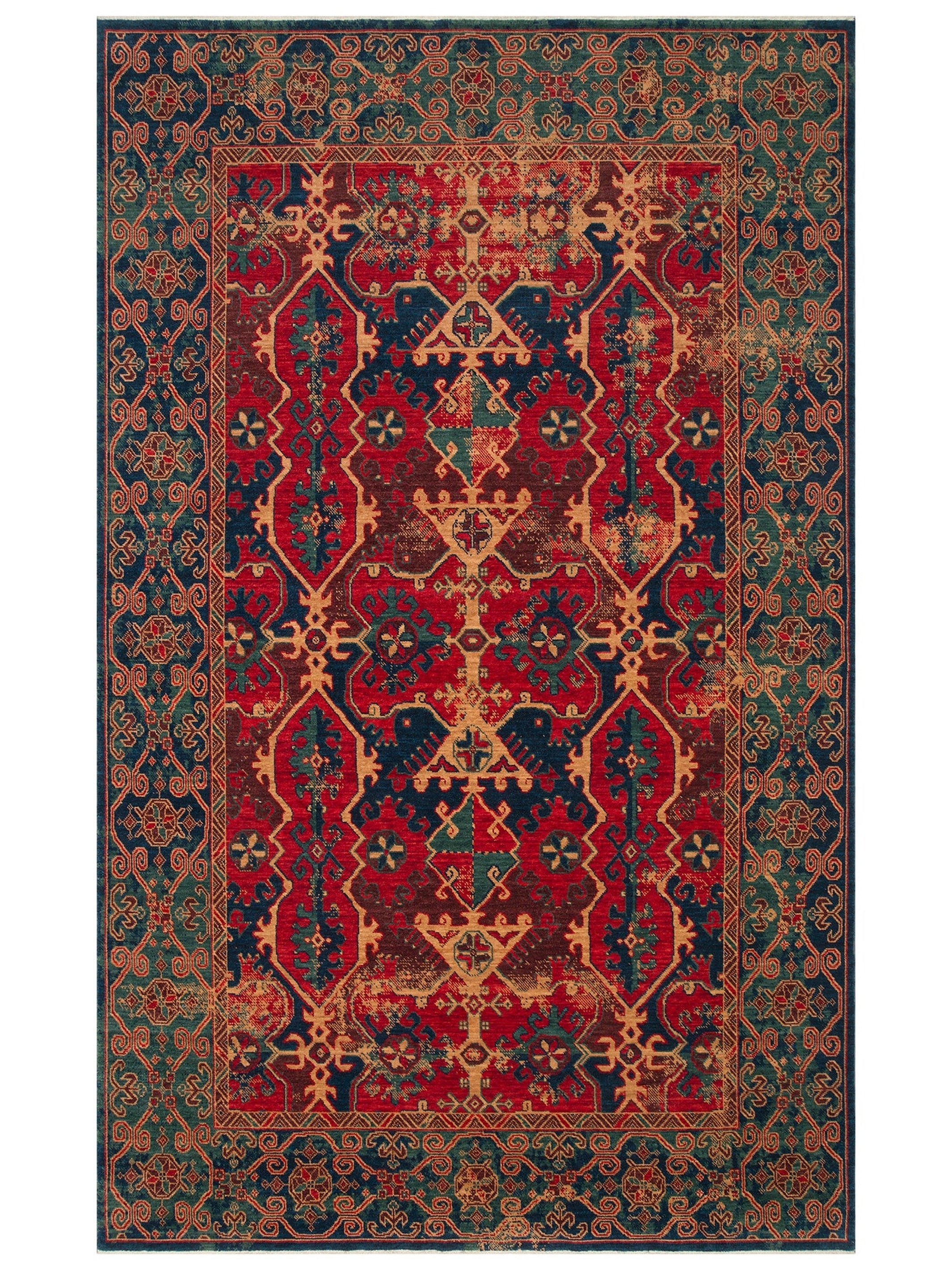 Göbeklitepe Serisi Anadolu Motiflerine Sahip %100 Yeni Zelanda Yünü ile Üretilen El Emeği Kara Tezgah Halı 01NAVRD