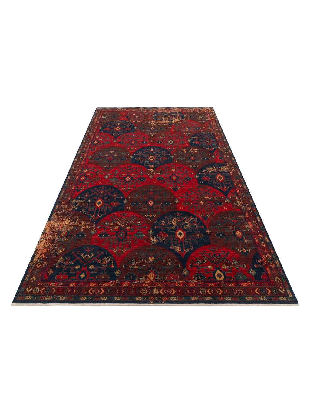 Göbeklitepe Serisi Anadolu Motiflerine Sahip %100 Yeni Zelanda Yünü ile Üretilen El Emeği Kara Tezgah Halı 02REDM