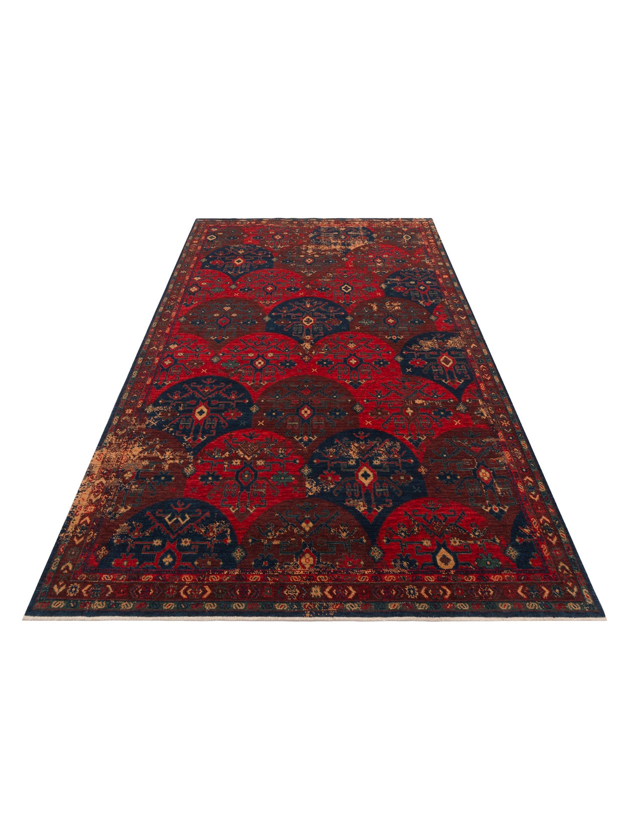 Göbeklitepe Serisi Anadolu Motiflerine Sahip %100 Yeni Zelanda Yünü ile Üretilen El Emeği Kara Tezgah Halı 02REDM