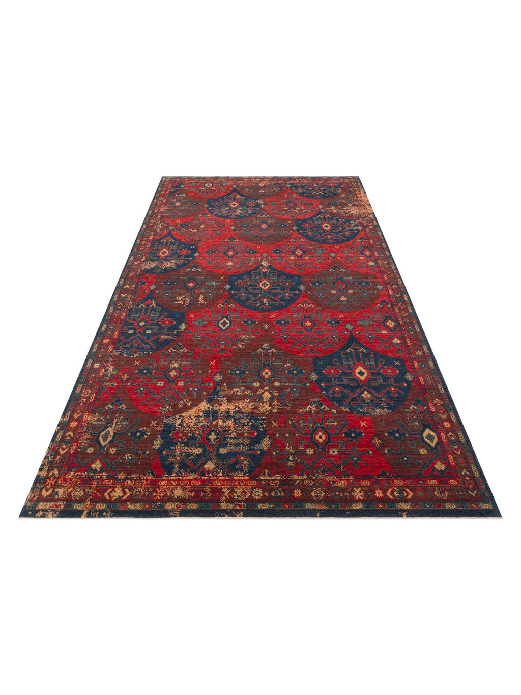 Göbeklitepe Serisi Anadolu Motiflerine Sahip %100 Yeni Zelanda Yünü ile Üretilen El Emeği Kara Tezgah Halı 02REDM