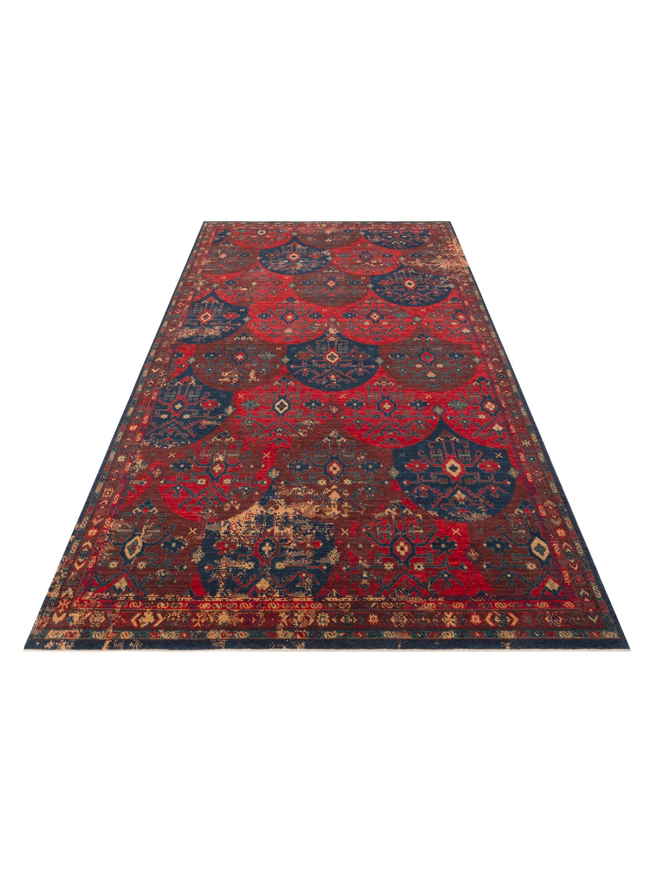 Göbeklitepe Serisi Anadolu Motiflerine Sahip %100 Yeni Zelanda Yünü ile Üretilen El Emeği Kara Tezgah Halı 02REDM