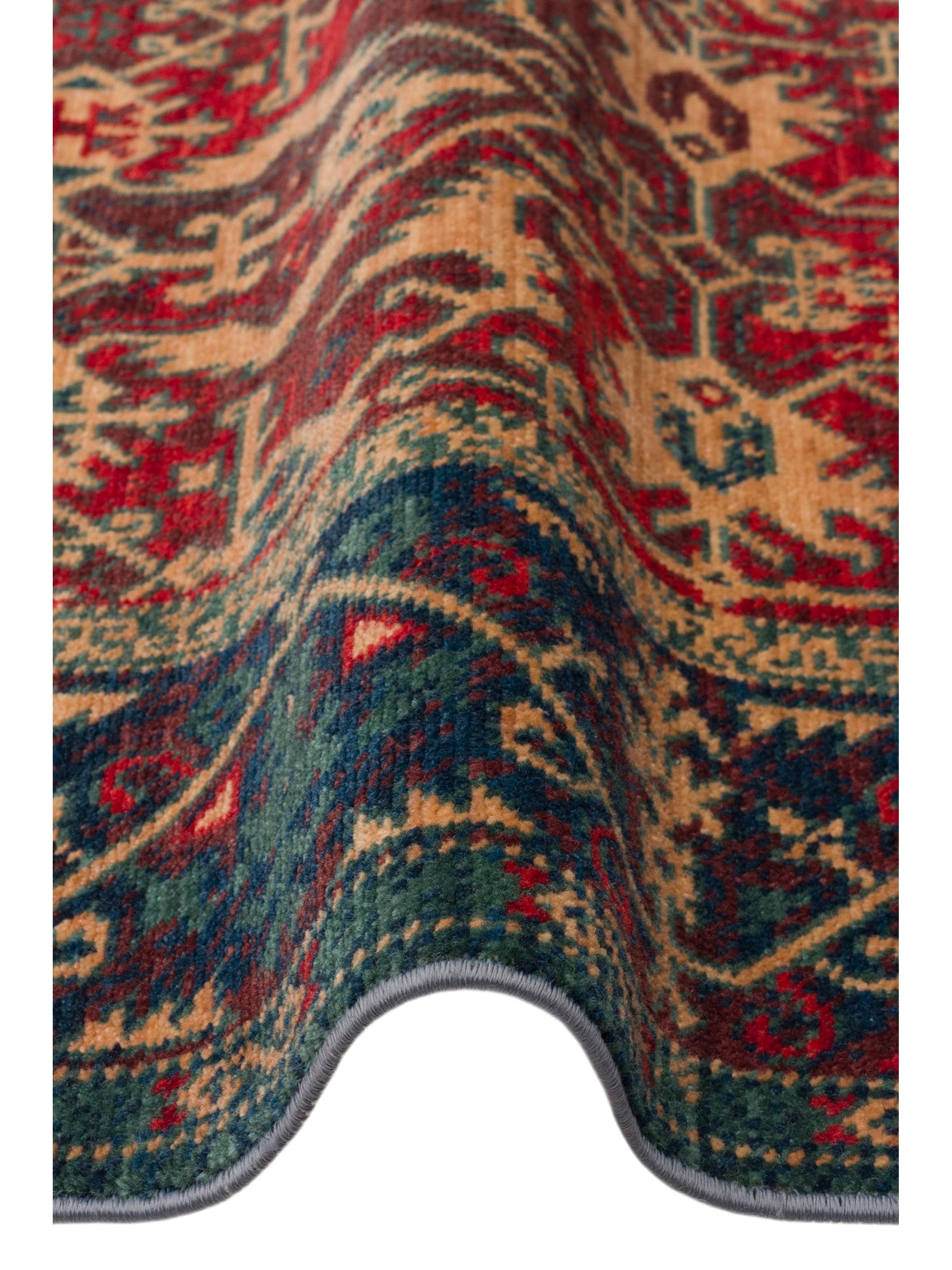 Göbeklitepe Serisi Anadolu Motiflerine Sahip %100 Yeni Zelanda Yünü ile Üretilen El Emeği Kara Tezgah Halı 09REDV