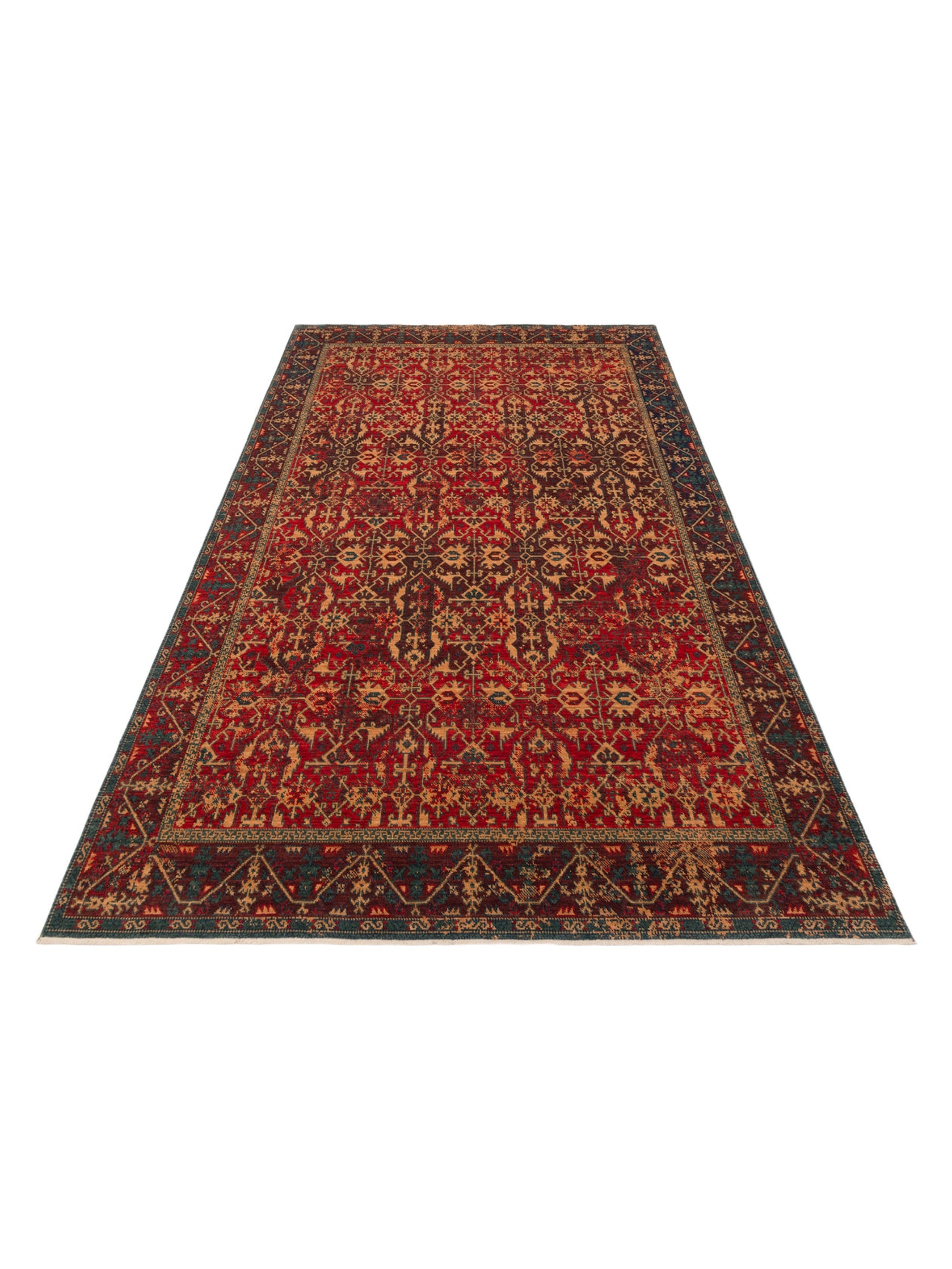 Göbeklitepe Serisi Anadolu Motiflerine Sahip %100 Yeni Zelanda Yünü ile Üretilen El Emeği Kara Tezgah Halı 09REDV