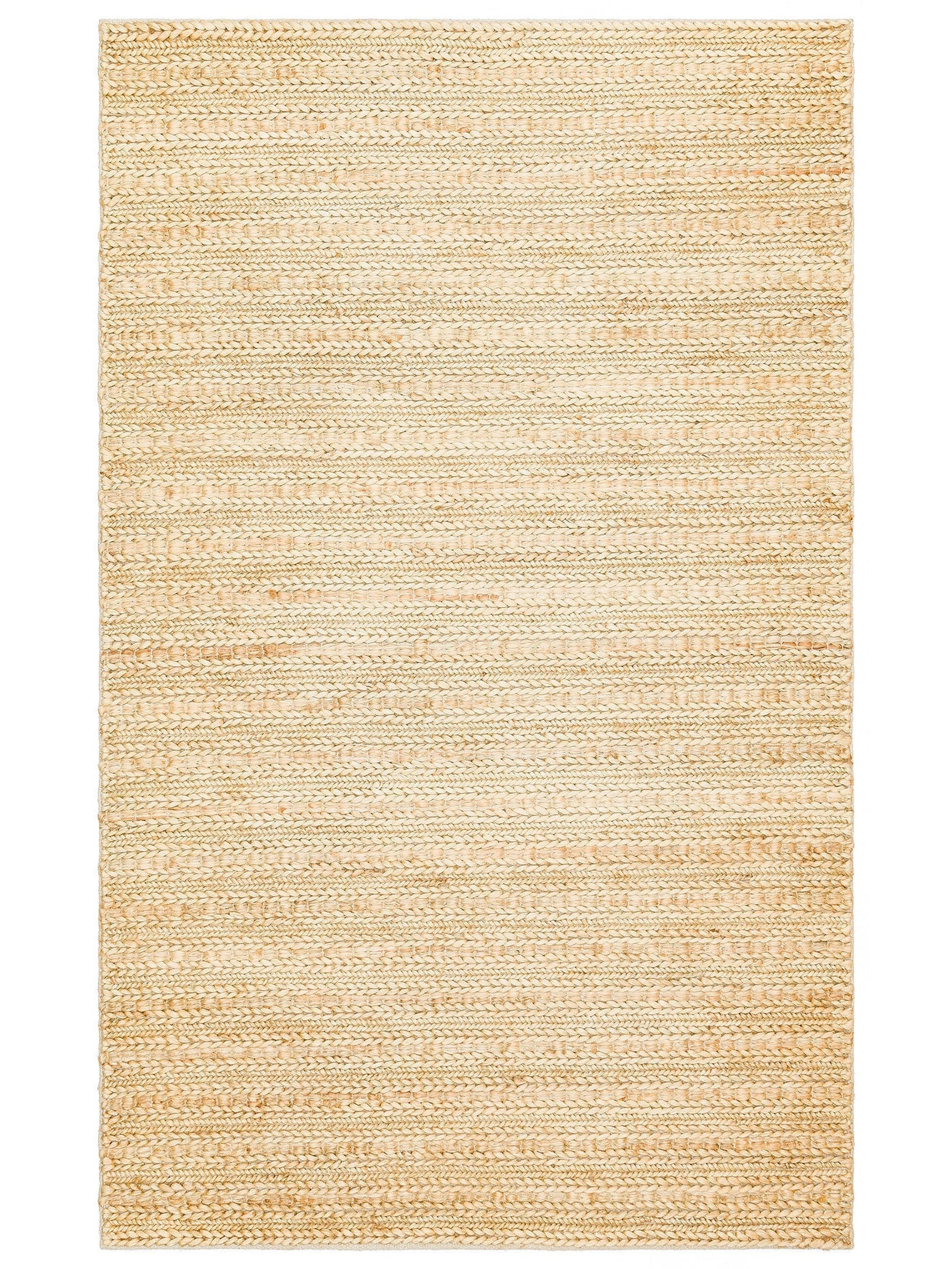 Knit Jüt Farklı Örgü Dokusuna Sahip El Dokuma Naturel Jüt Hasır Halı TRIPLE CREAM XW