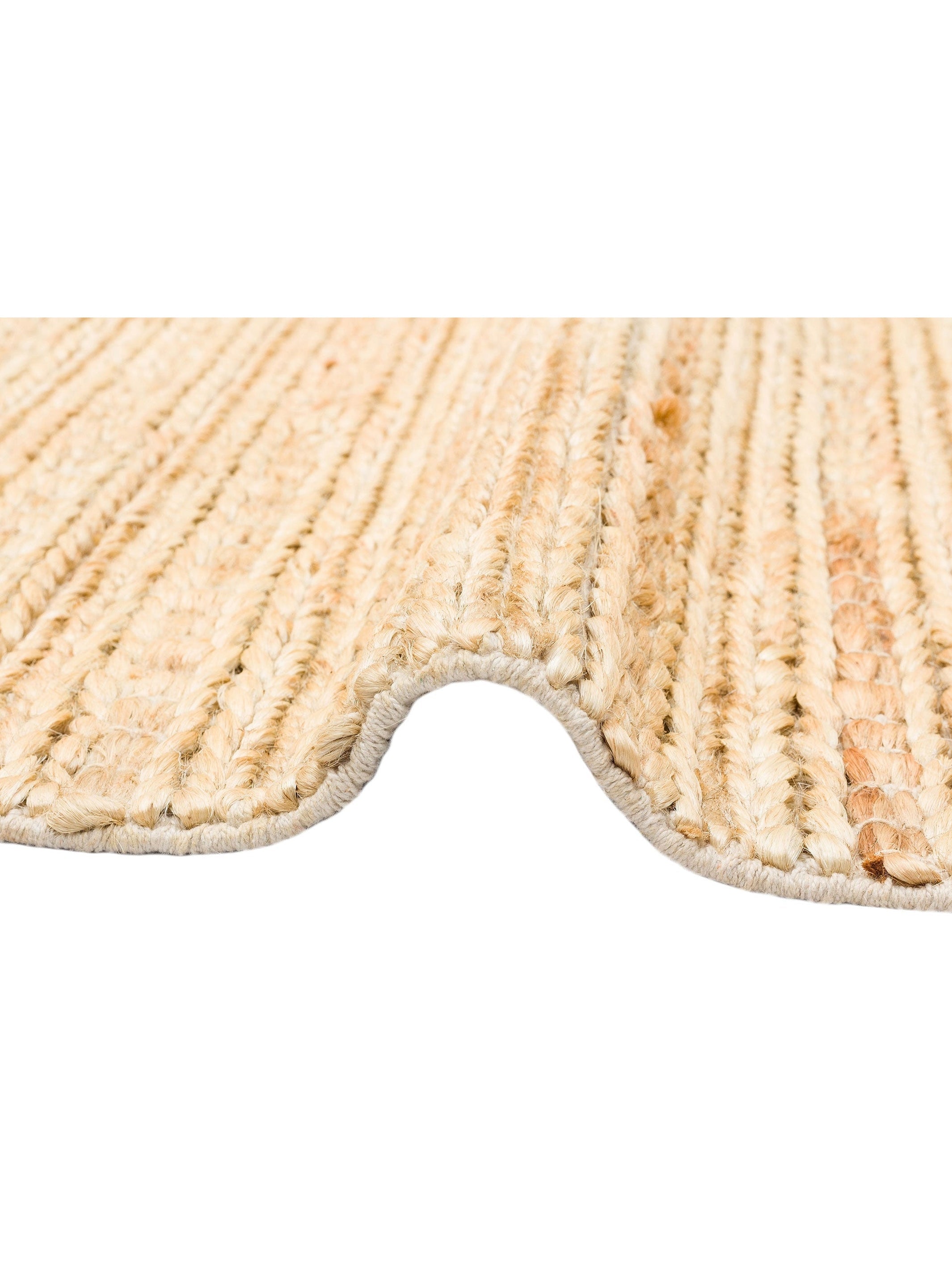 Knit Jüt Farklı Örgü Dokusuna Sahip El Dokuma Naturel Jüt Hasır Halı TRIPLE CREAM XW