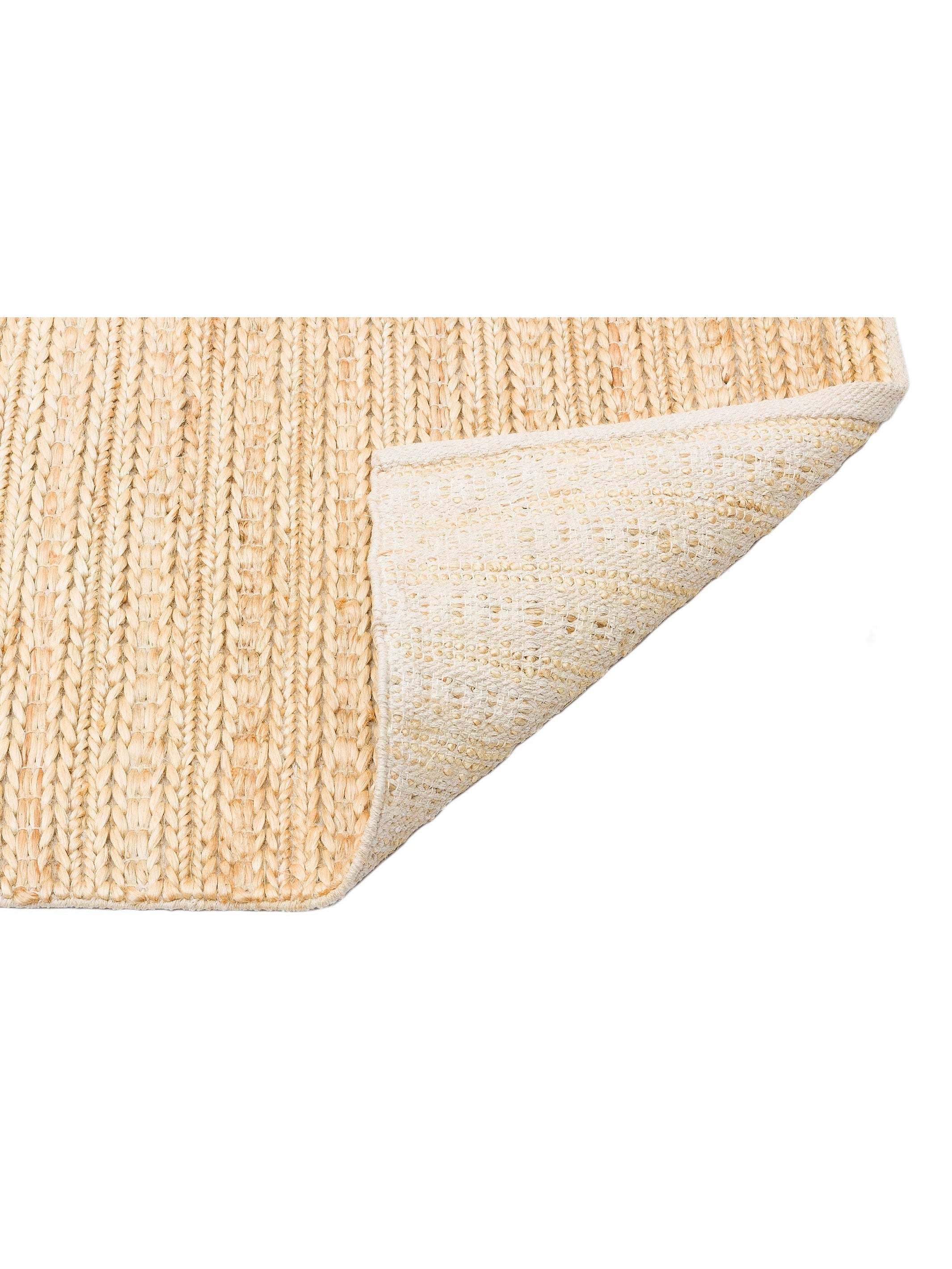 Knit Jüt Farklı Örgü Dokusuna Sahip El Dokuma Naturel Jüt Hasır Halı TRIPLE CREAM XW