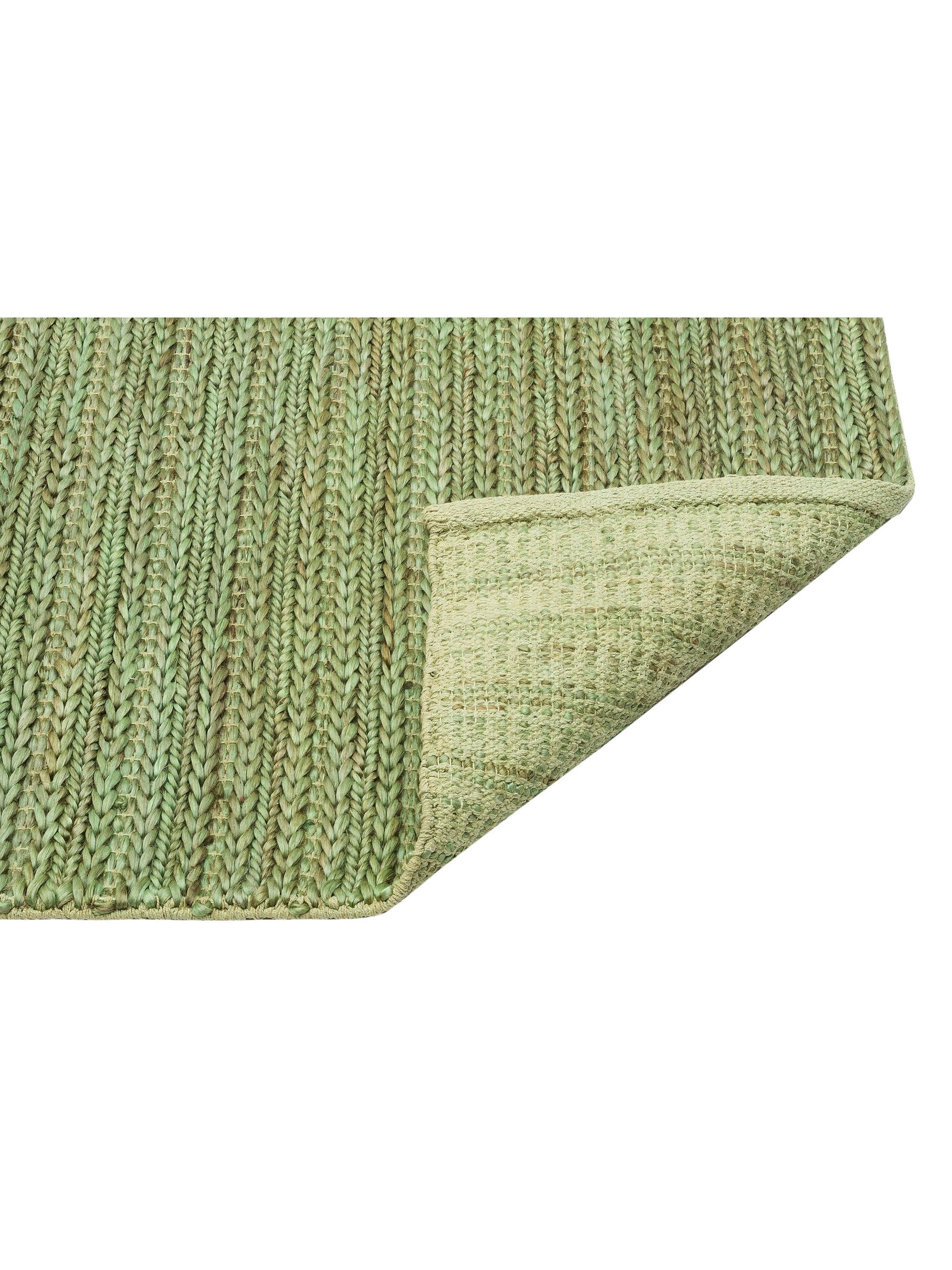 Knit Jüt Farklı Örgü Dokusuna Sahip El Dokuma Naturel Jüt Hasır Halı TRIPLE GREEN XW