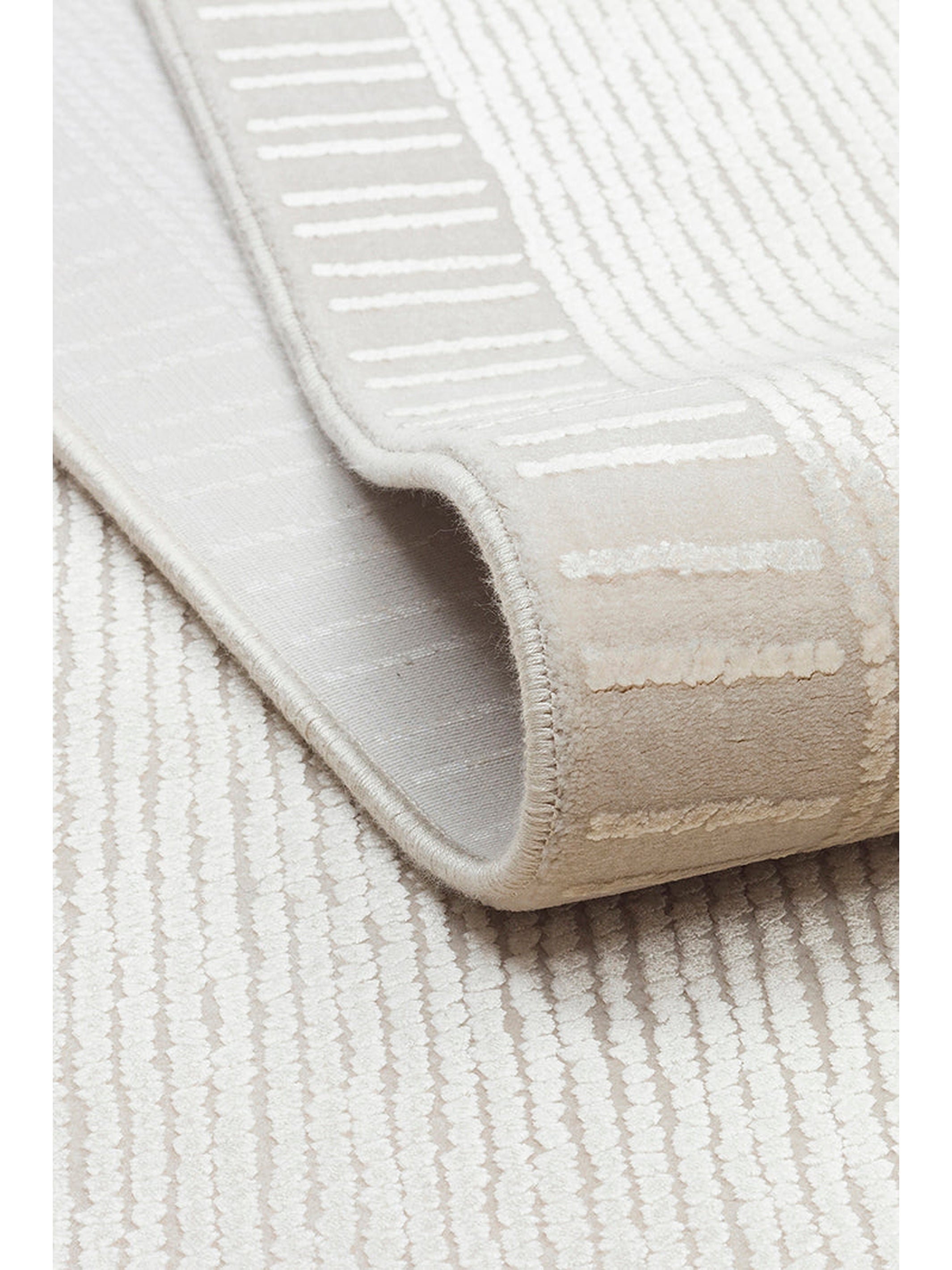 Lucia Serisi Modern Parlak Salon Oturma Odası Yatak Odası Antre Halı BORDER IVORY