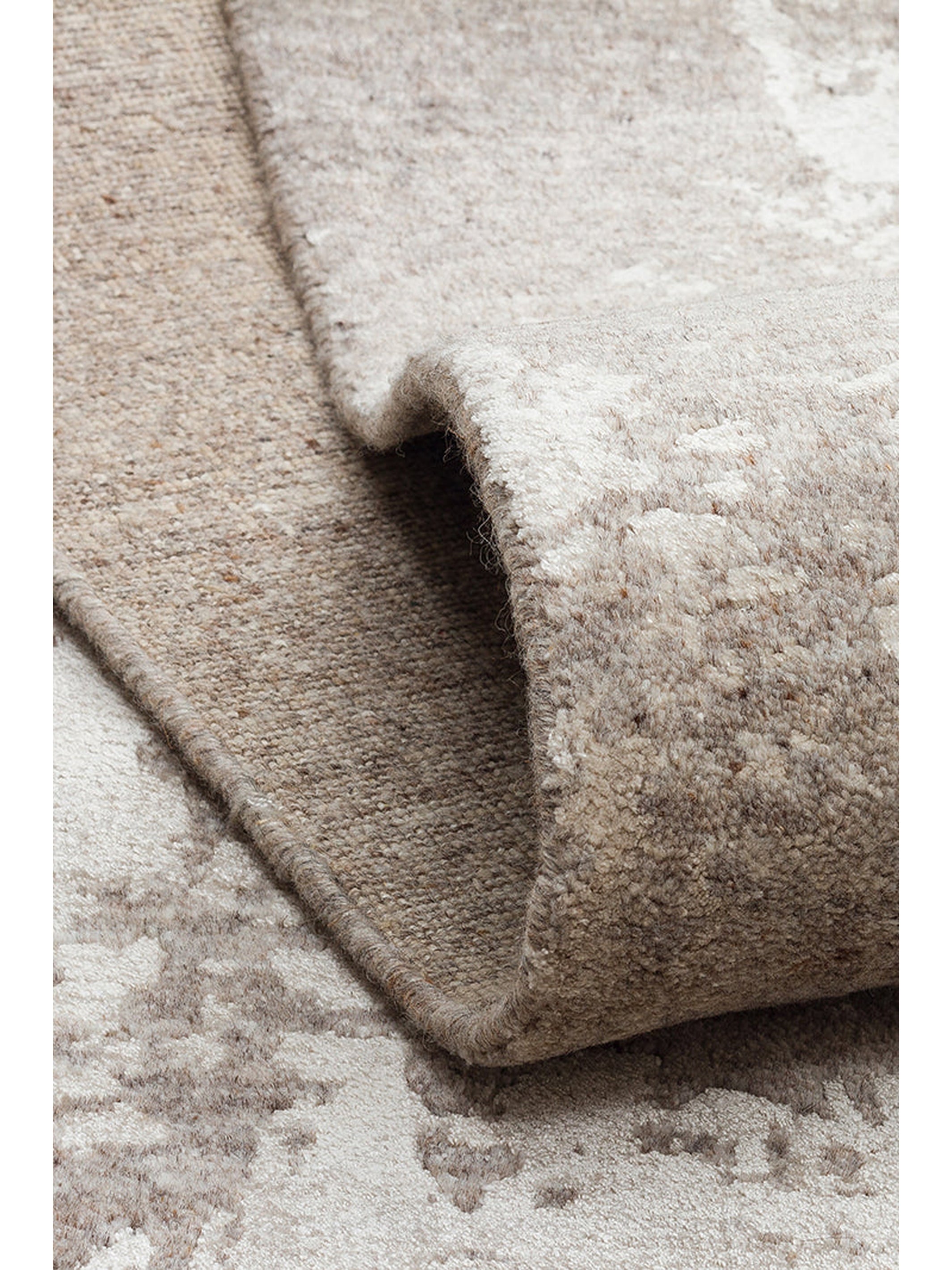 Palette Serisi %100 Naturel Yün Viskon Pamuk El Dokuma Salon Oturma Odası Halı GREY