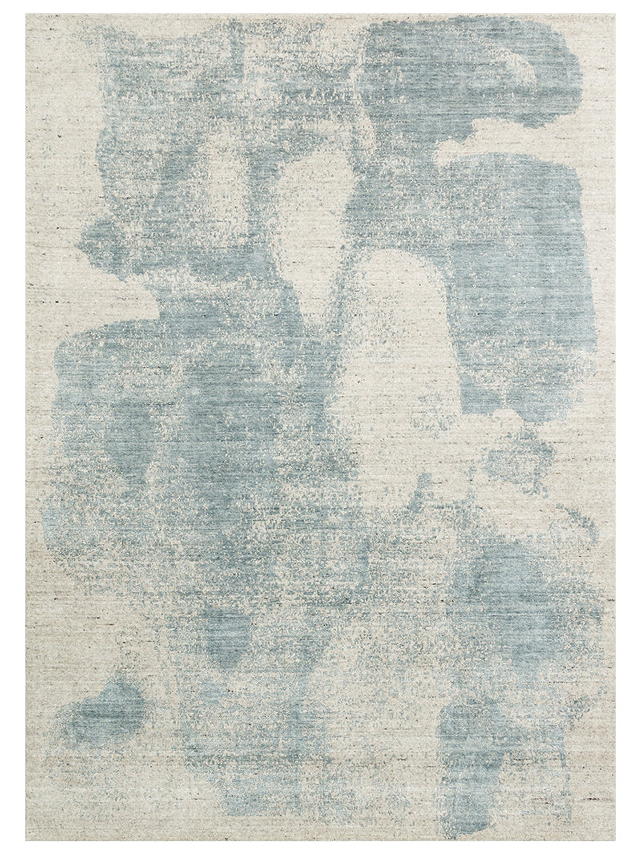 Palette Serisi %100 Naturel Yün Viskon Pamuk El Dokuma İskandinav Salon Oturma Odası Halı BEIGE BLUE