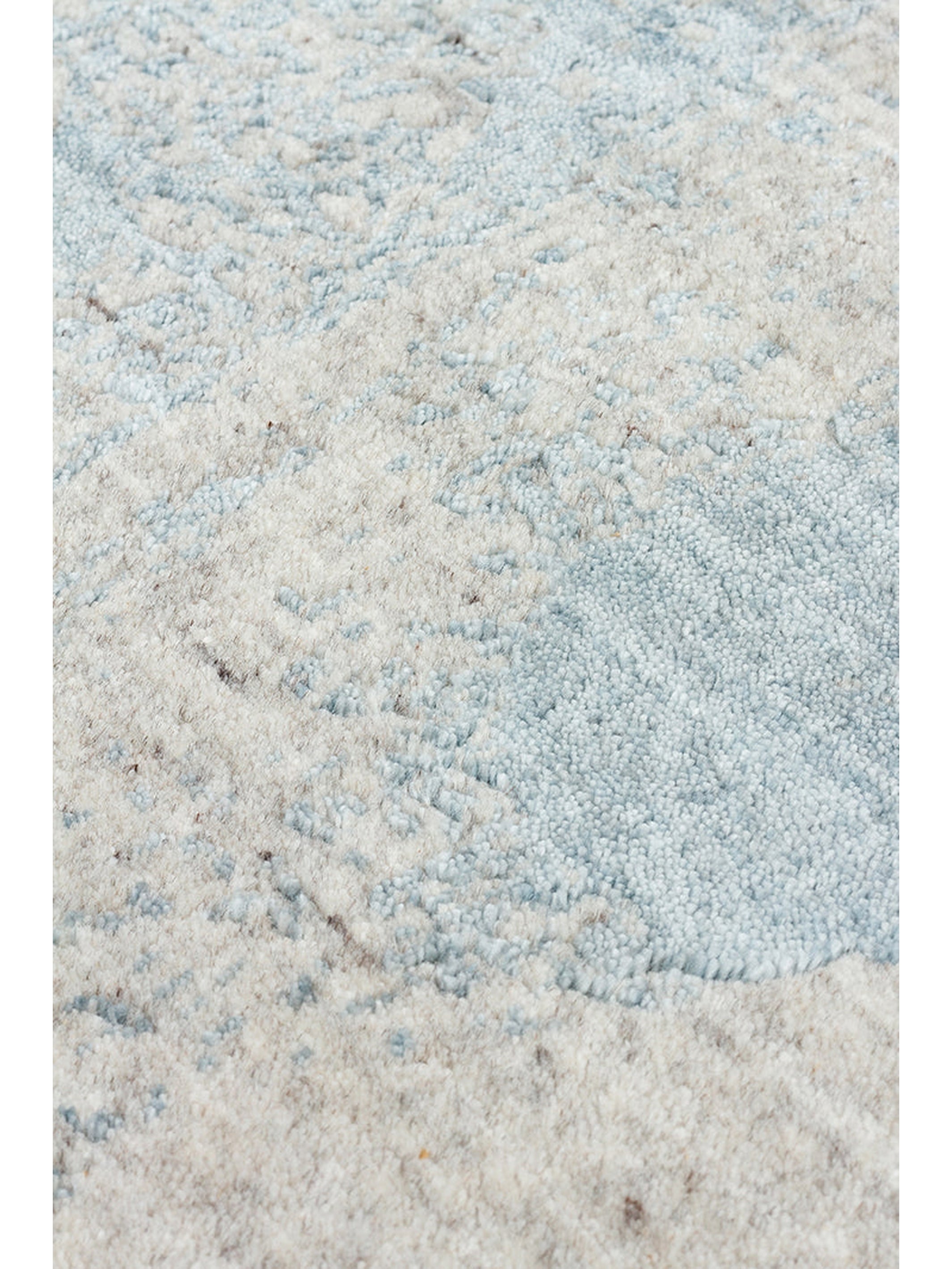 Palette Serisi %100 Naturel Yün Viskon Pamuk El Dokuma İskandinav Salon Oturma Odası Halı BEIGE BLUE