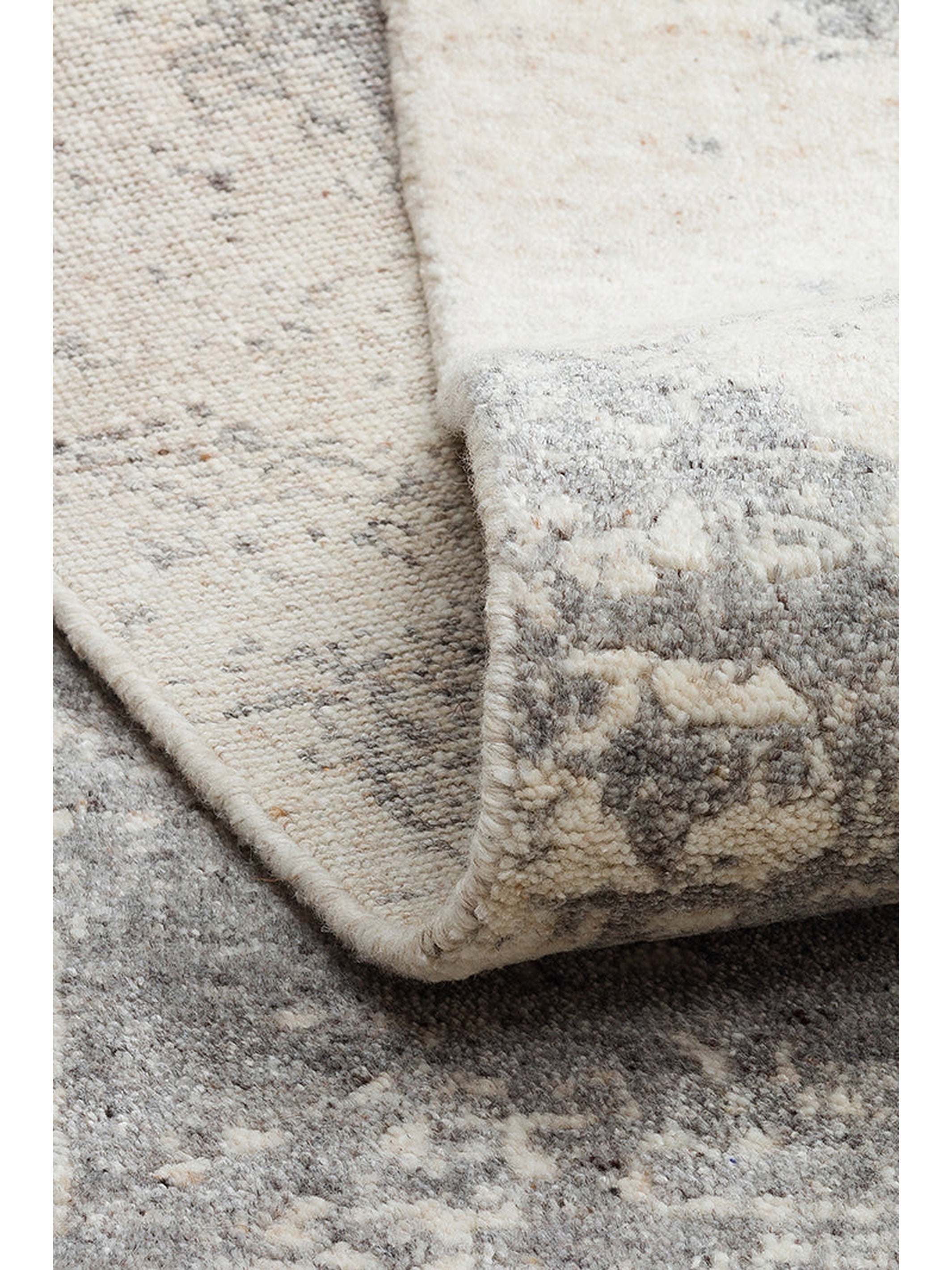 Palette Serisi %100 Naturel Yün Viskon Pamuk El Dokuma İskandinav Salon Oturma Odası Halı BEIGE GREY