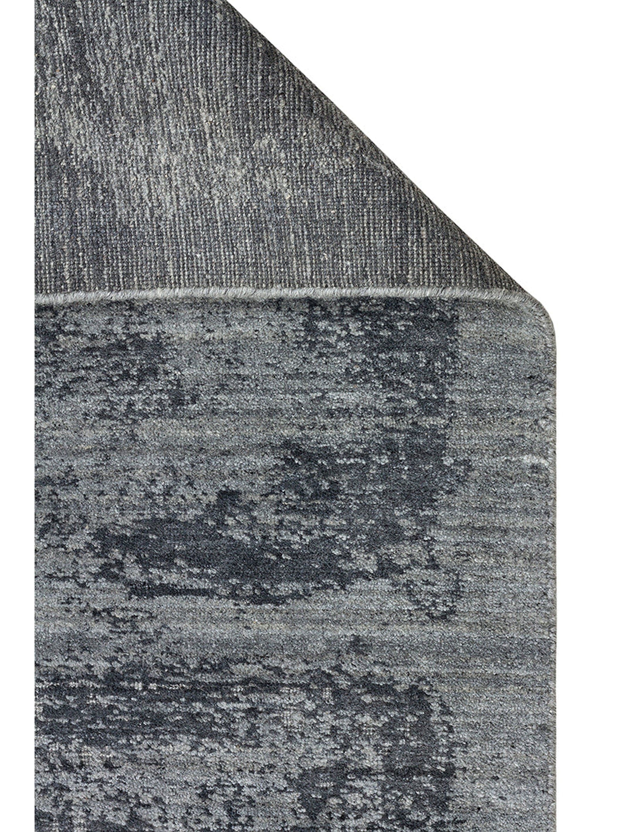 Palette Serisi %100 Naturel Yün Viskon Pamuk El Dokuma İskandinav Salon Oturma Odası Halı BLACK