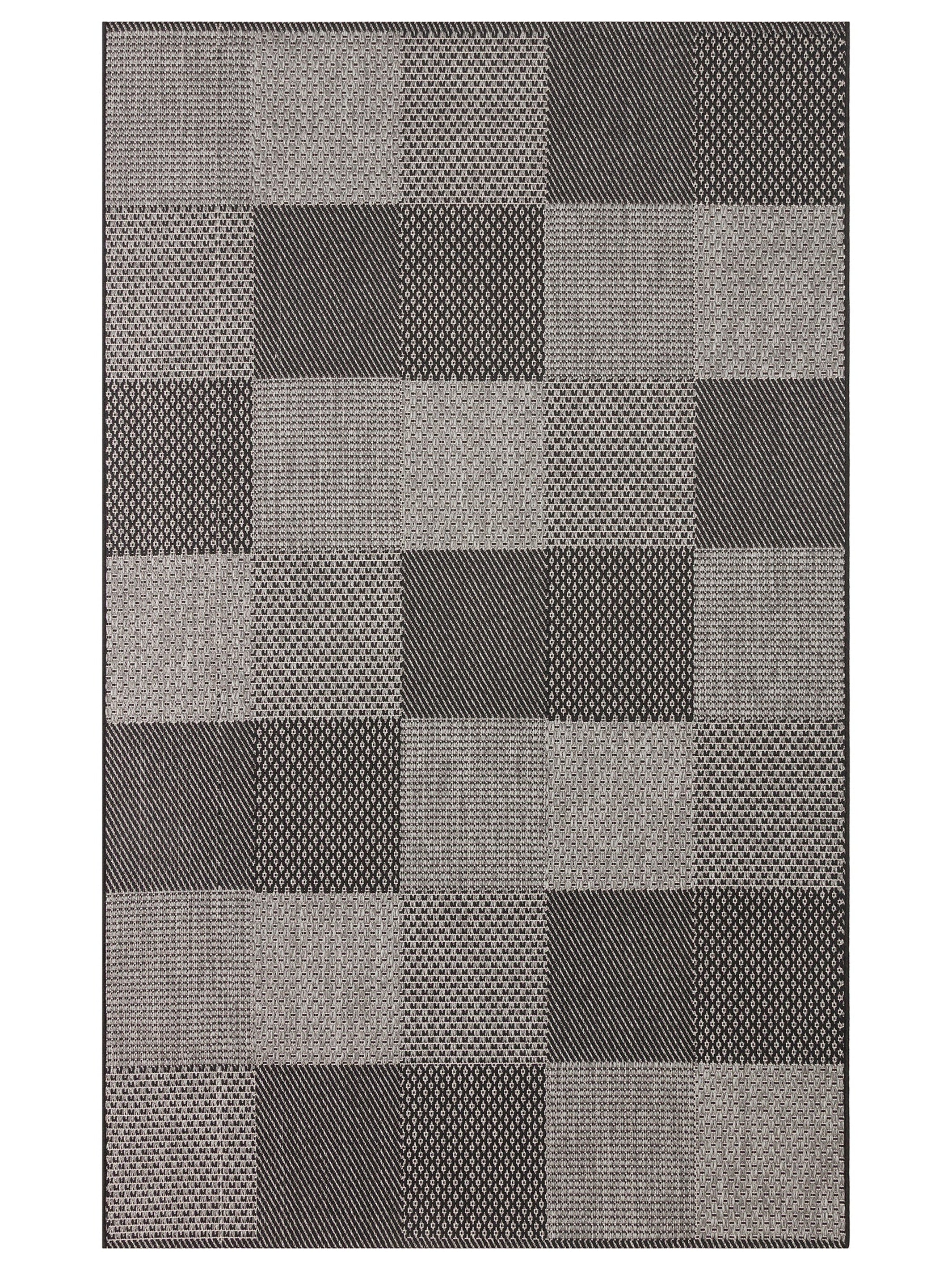 Resort Pamuklu Kaymaz Tabanlı Oturma Odası Koridor Antre Mutfak Şık Kilim 01 DARK GREY
