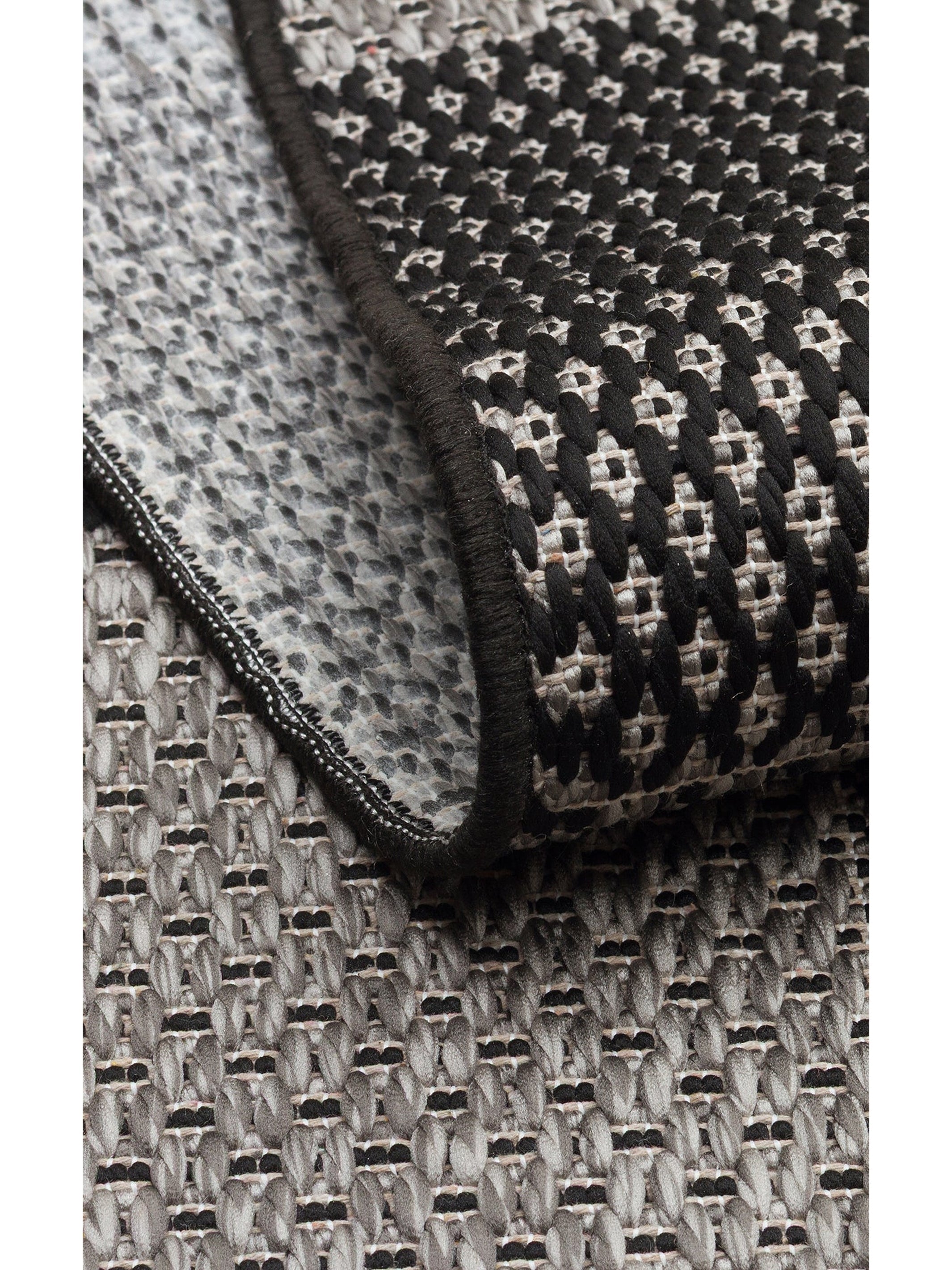 Resort Pamuklu Kaymaz Tabanlı Oturma Odası Koridor Antre Mutfak Şık Kilim 01 DARK GREY