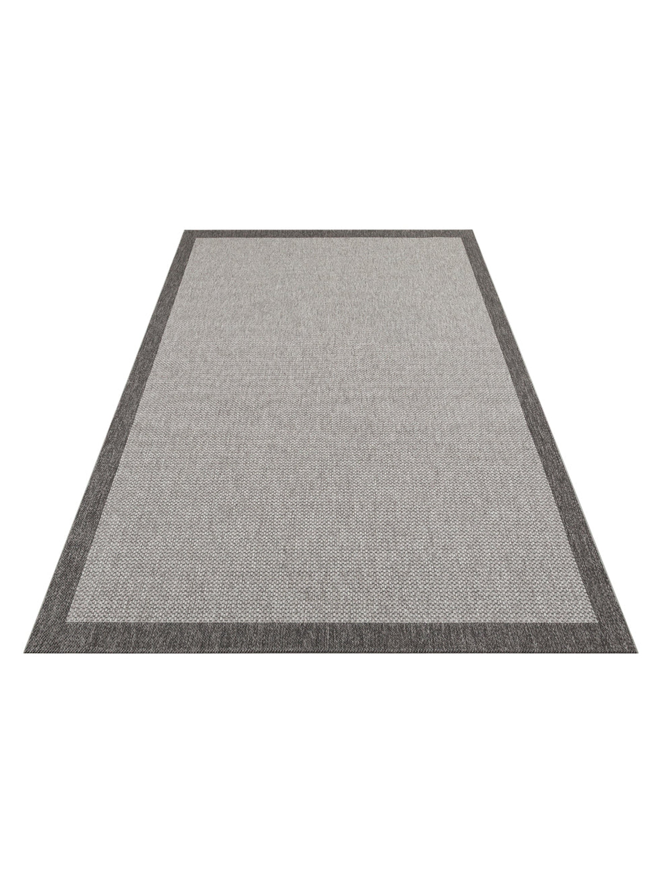 Resort Serisi Bordürlü Hav Toz Vermez Kaymaz Tabanlı Şık Kilim 05 ANTRASIT BLACK