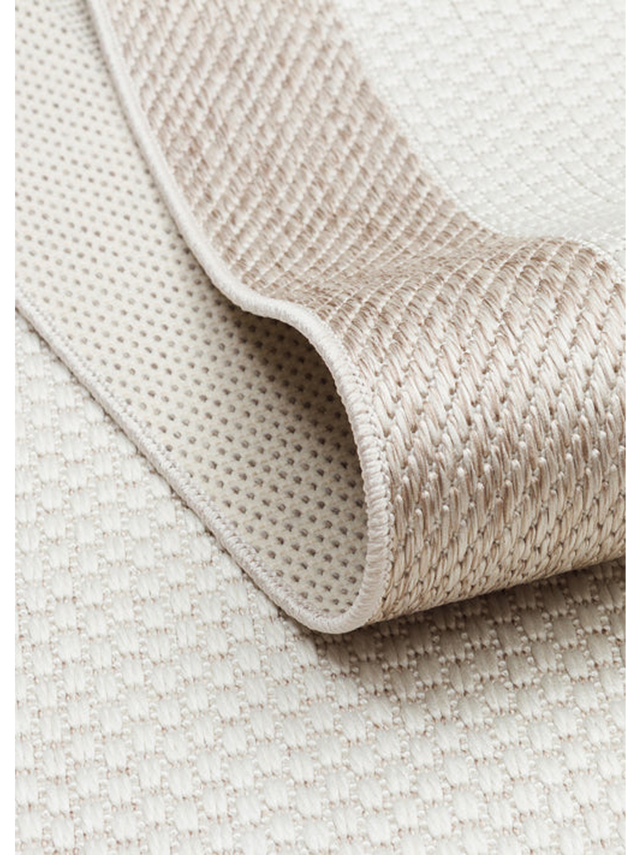 Resort Serisi Bordürlü Hav Toz Vermez Kaymaz Tabanlı Şık Kilim 05 CREAM BEIGE