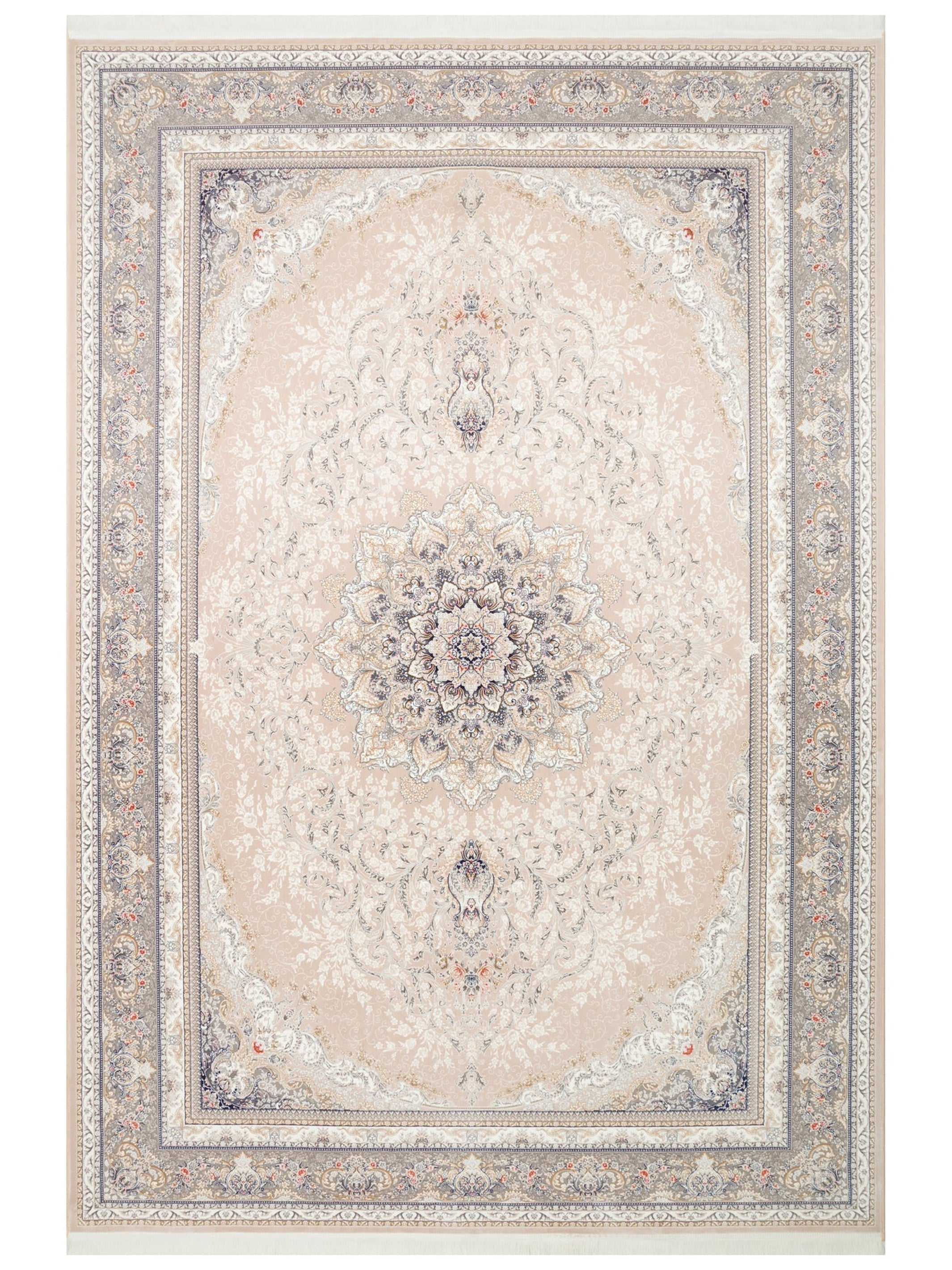 Tahran Serisi Klasik Desenli Yüksek Kalite Sık Dokuma Özel Salon Oturma Odası Halı 01BEJ