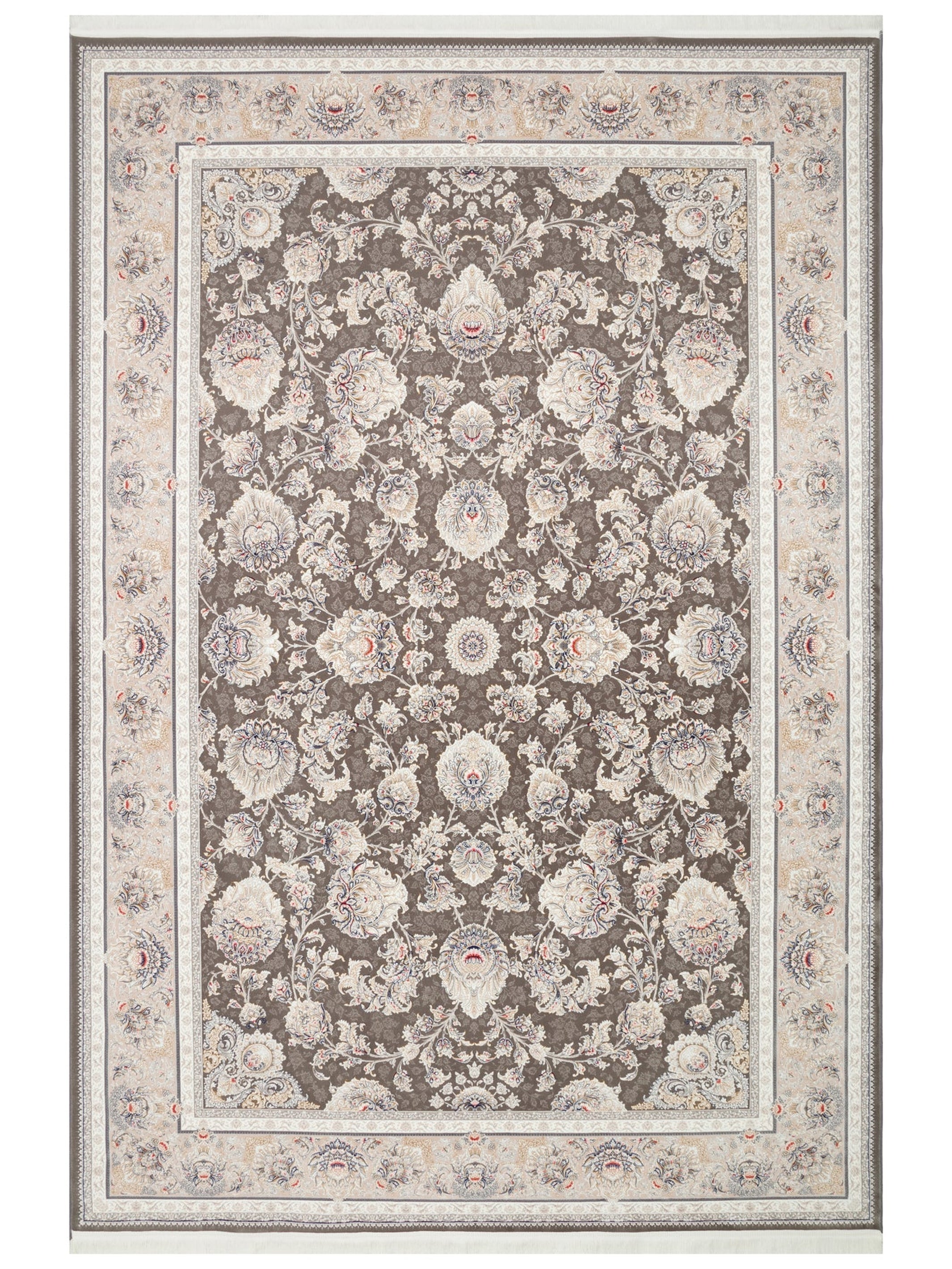 Tahran Serisi Klasik Desenli Yüksek Kalite Sık Dokuma Özel Salon Oturma Odası Halı 02DGREY