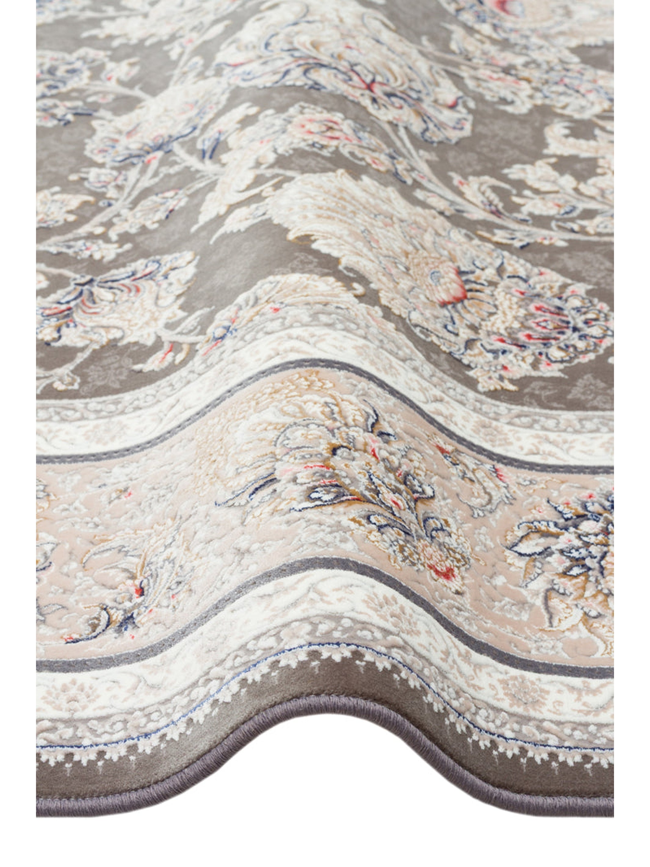 Tahran Serisi Klasik Desenli Yüksek Kalite Sık Dokuma Özel Salon Oturma Odası Halı 02DGREY