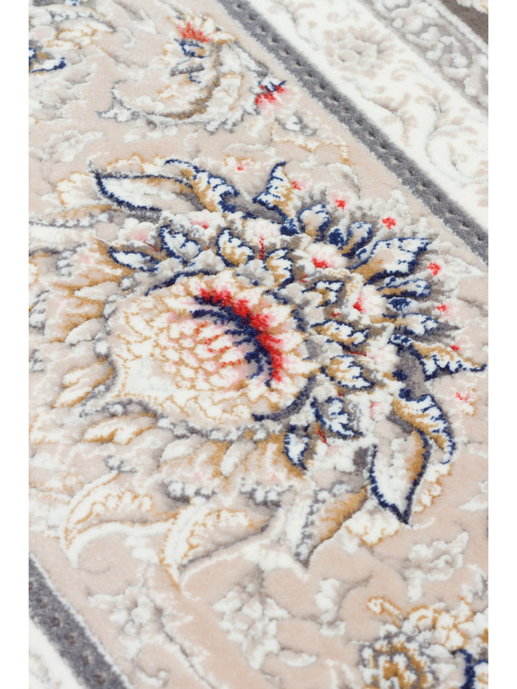 Tahran Serisi Klasik Desenli Yüksek Kalite Sık Dokuma Özel Salon Oturma Odası Halı 02DGREY