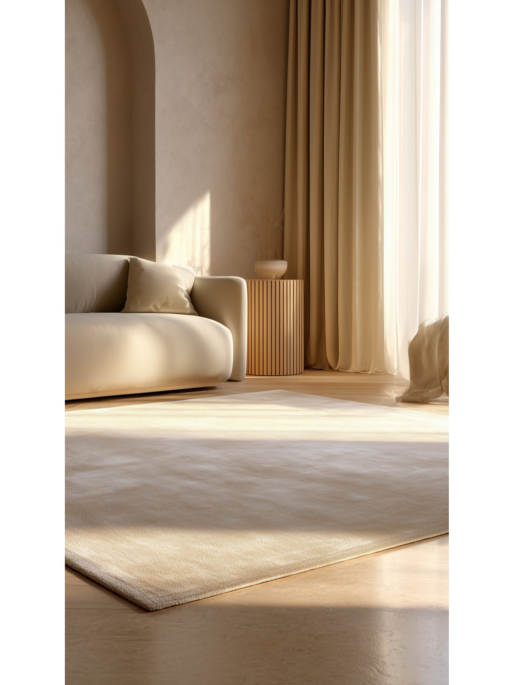 Tiffany Serisi %100 Naturel Keten ve Pamuk El Dokuma Modern Salon Oturma Odası Yatak Odası Halı IVRY